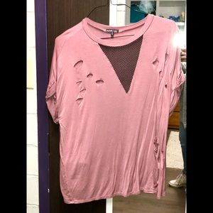 NEVER WORN Pink Charlotte Russe Mesh shirt
